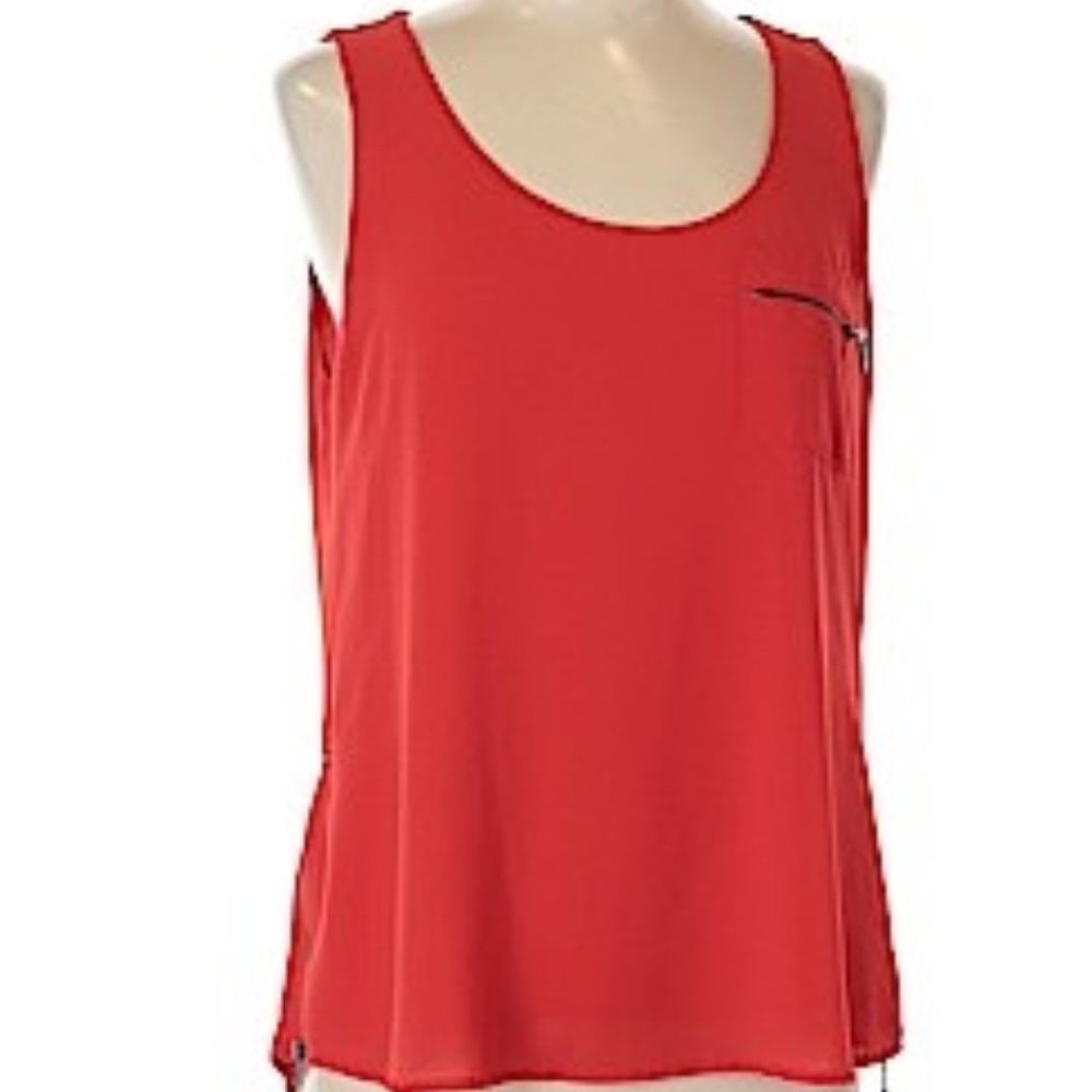 My Michelle Red Dress Tank Top with zipper detail